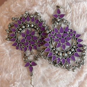 Purple jhumkas